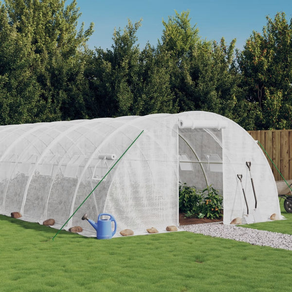 vidaXL Serre avec cadre en acier Blanc 96 m² 24x4x2 m