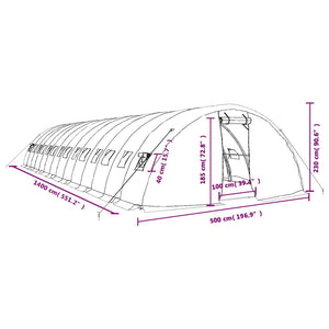 Großes Gewächshaus 70 m² mit Stahlrahmen
