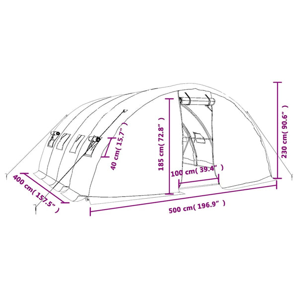 Gewächshaus Stahlrahmen Weiß 20 m²