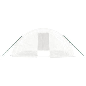 Gewächshaus Stahlrahmen Weiß 20 m²