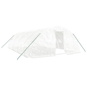 Serre vidaXL avec cadre en acier Blanc 40 m² 8x5x2,3 m