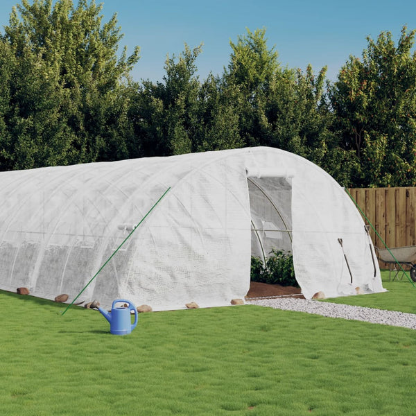 Serre vidaXL avec cadre en acier Blanc 40 m² 8x5x2,3 m
