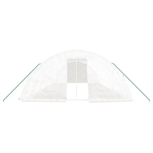 Gewächshaus Stahlrahmen Weiß 50 m²