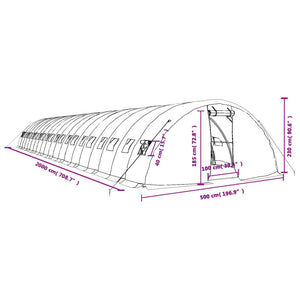 Großes Gewächshaus Stahlrahmen Weiß 100 m²