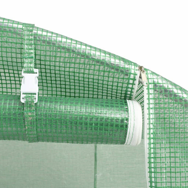 Großes Gewächshaus 84 m² Stahlrahmen Grün