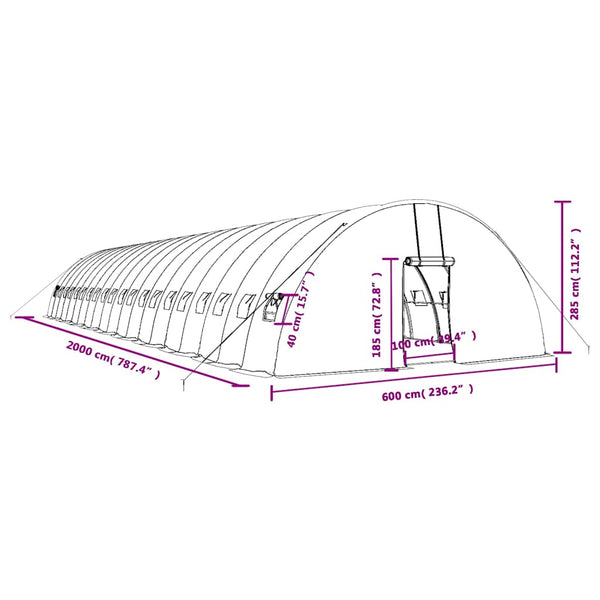 Großes Gewächshaus mit Stahlrahmen, 120 m²