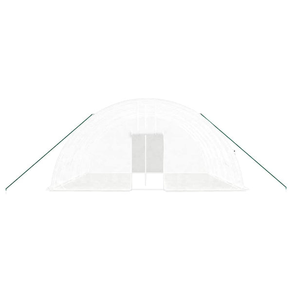 Weißes Gewächshaus mit Stahlrahmen, 36 m²
