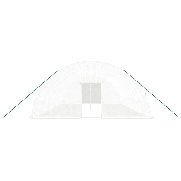 Großes Gewächshaus Stahlrahmen Weiß 60 m²