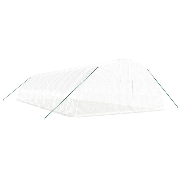 Weißes Gewächshaus mit Stahlrahmen, 84 m²