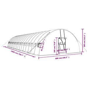 Großes Gewächshaus 108 m² mit Stahlrahmen