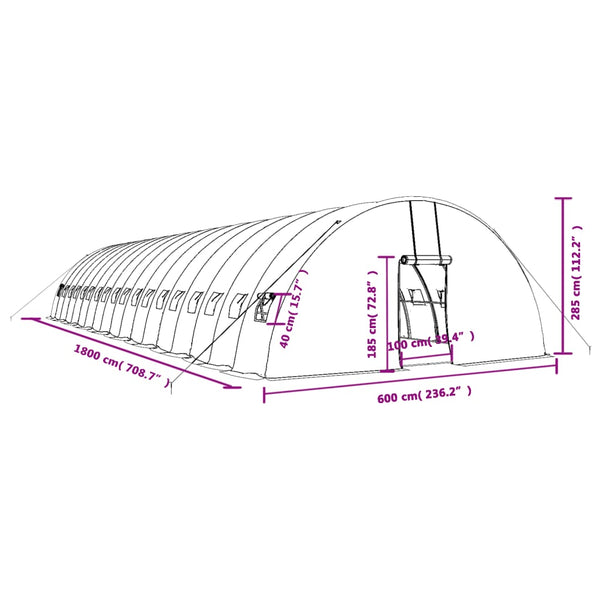 Großes Gewächshaus 108 m² mit Stahlrahmen