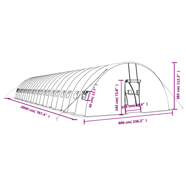 Großes Gewächshaus mit Stahlrahmen, 120 m²