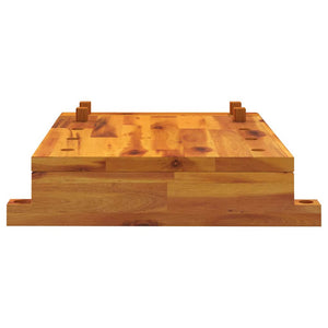 Werkbankplatte Akazie mit Schraubstock 52x44 cm