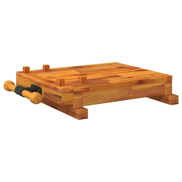 Werkbankplatte Akazie mit Schraubstock 52x44 cm