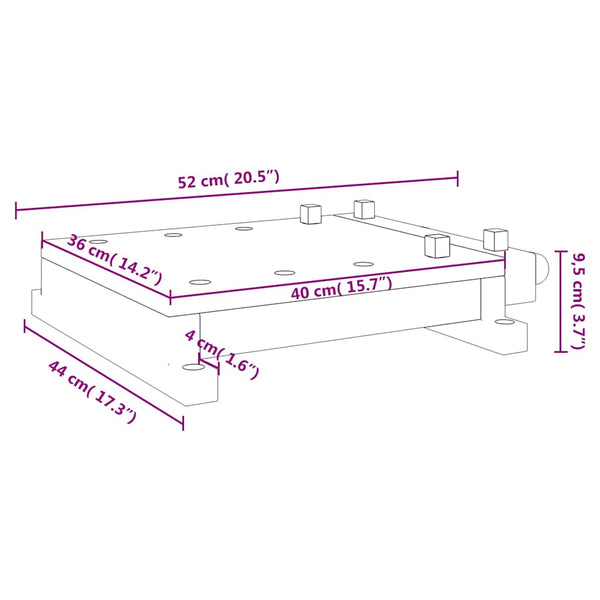 Werkbankplatte Akazie mit Schraubstock 52x44 cm