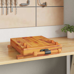 Werkbankplatte Akazie mit Schraubstock 52x44 cm