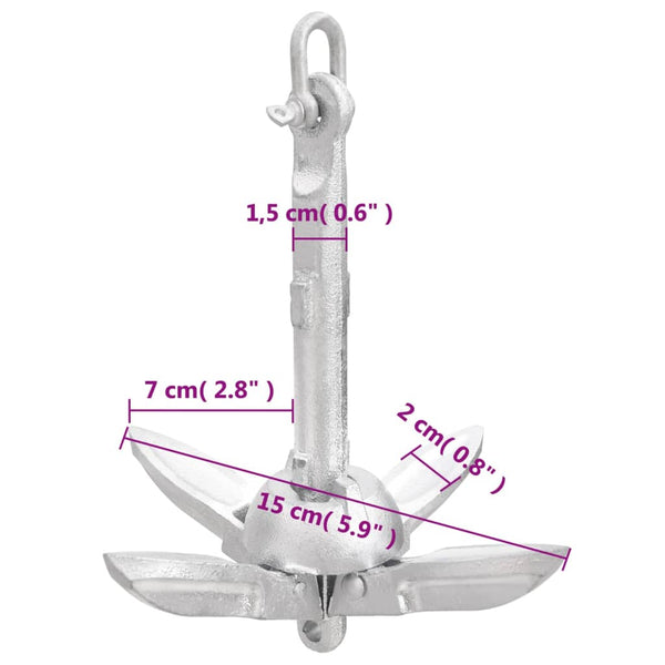 0.7 kg Klappanker mit Seil