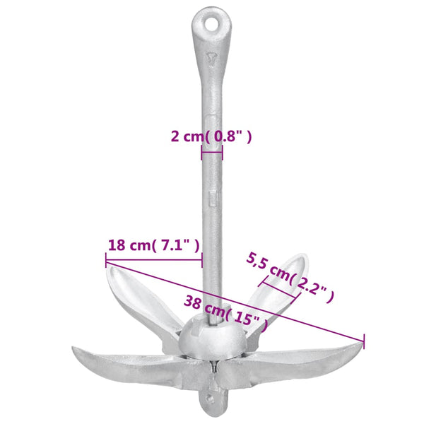 4 kg Klappanker mit Seil