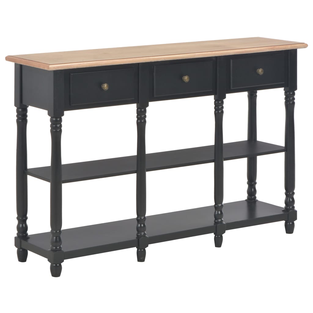Schwarzer Konsolentisch 110 cm mit Schubladen