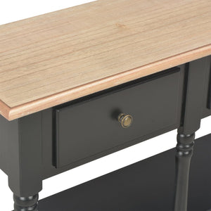 Schwarzer Konsolentisch 110 cm mit Schubladen