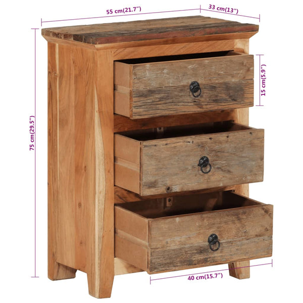 Akazie Beistellschrank Massivholz 55x75 cm