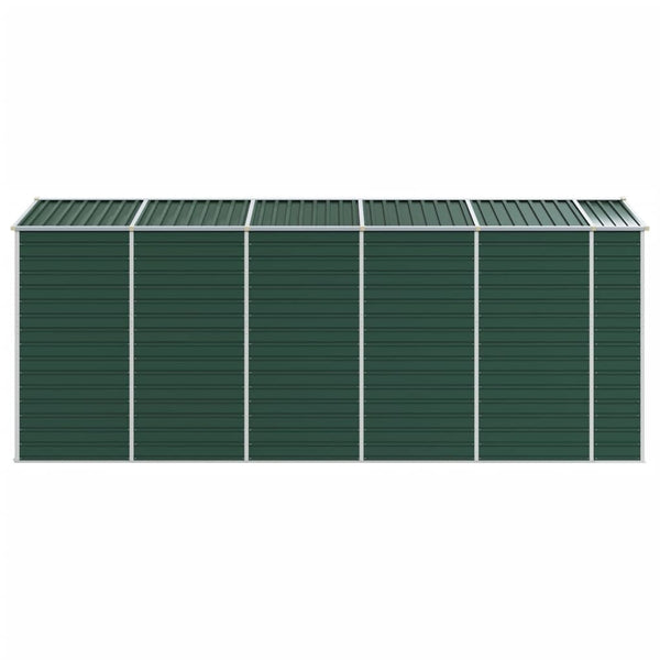 Gerätehaus Grün, Verzinkter Stahl, 191x470x198 cm