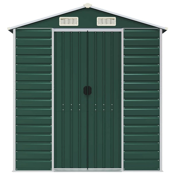 Gerätehaus Grün, Verzinkter Stahl, 191x640x198 cm