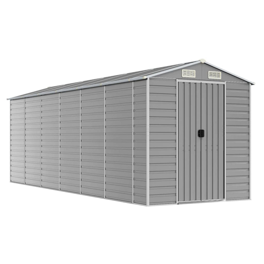 Gartenschuppen Hellgrau Metall 191x555x198cm