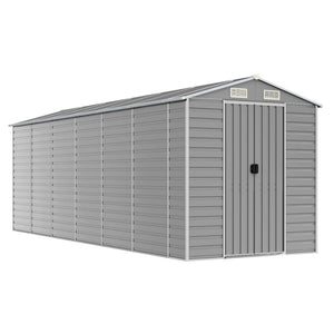 Gartenschuppen Hellgrau Metall 191x555x198cm