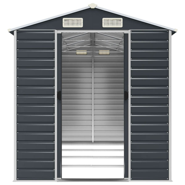 Gerätehaus Anthrazit, Verzinkter Stahl, 191x385x198 cm