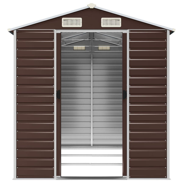 Gartenschuppen Braun Verzinkter Stahl 191x300x198cm