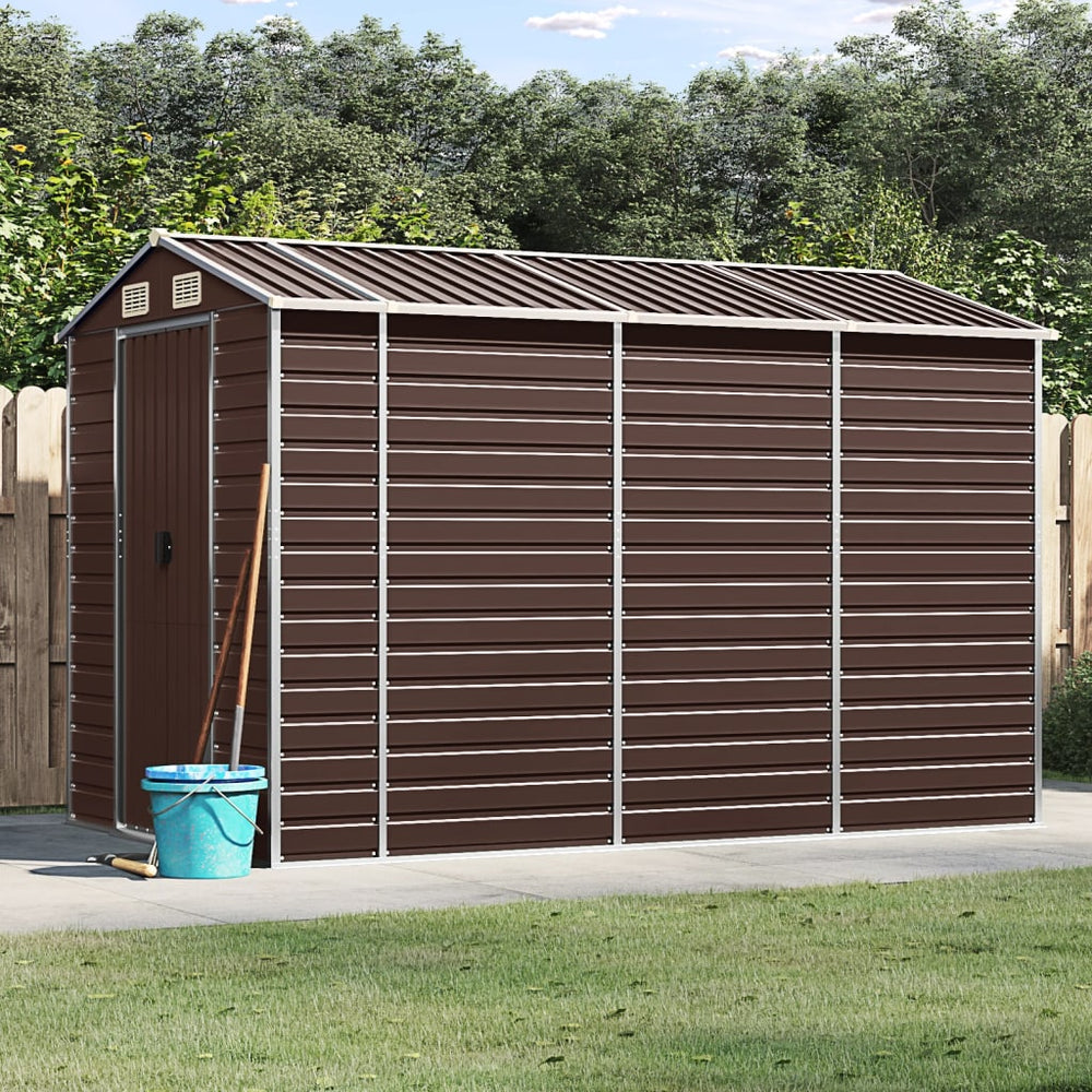 Gartenschuppen Braun Verzinkter Stahl 191x300x198cm