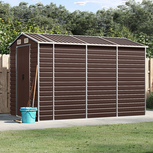 Gartenschuppen Braun Verzinkter Stahl 191x300x198cm