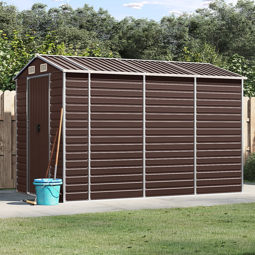 Gartenschuppen Braun Verzinkter Stahl 191x300x198cm
