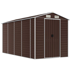 Gartenschuppen Braun Verzinkter Stahl 191x385x198 cm