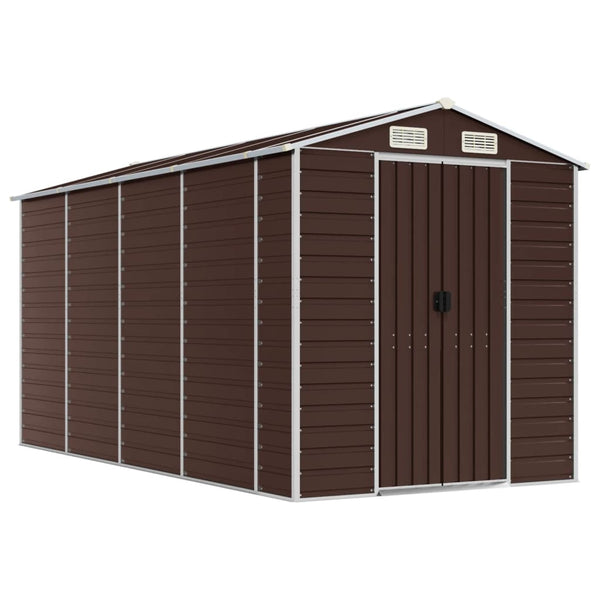 Gartenschuppen Braun Verzinkter Stahl 191x385x198 cm