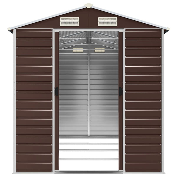 Gartenschuppen Braun Verzinkter Stahl 191x385x198 cm