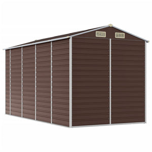 Gartenschuppen Braun Verzinkter Stahl 191x385x198 cm