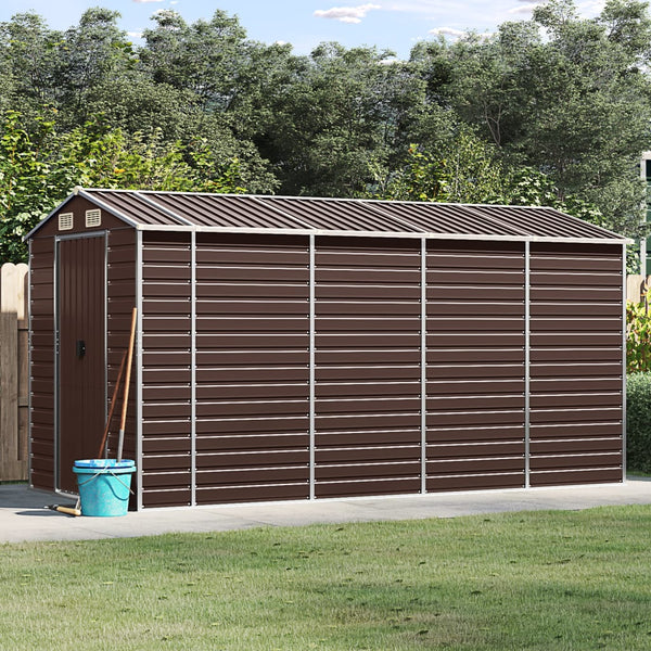 Gartenschuppen Braun Verzinkter Stahl 191x385x198 cm