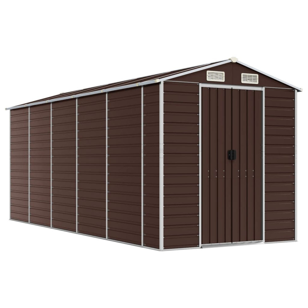 Gartenschuppen Braun Verzinkter Stahl 191x470x198cm
