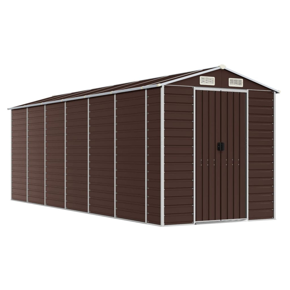 Gartenschuppen Braun Verzinkter Stahl 191x555x198cm
