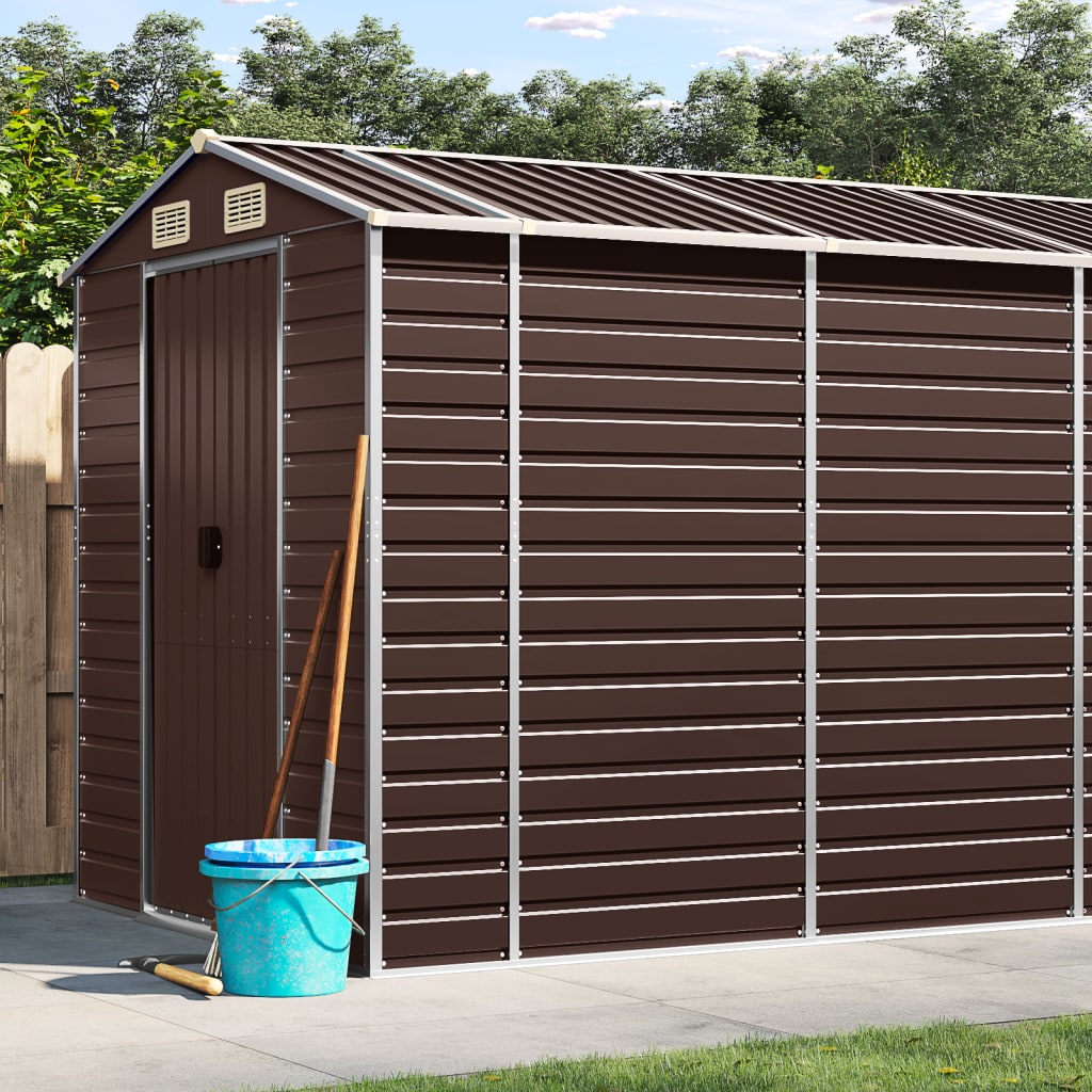Gartenschuppen Braun Verzinkter Stahl 191x555x198cm