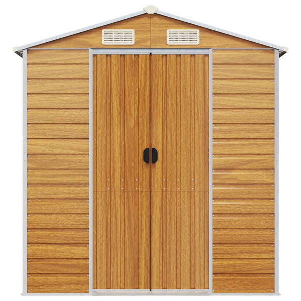 Gerätehaus Hellbraun Verzinkter Stahl 191x640x198cm