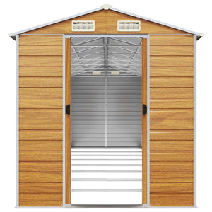 Gerätehaus Hellbraun Verzinkter Stahl 191x725x198cm