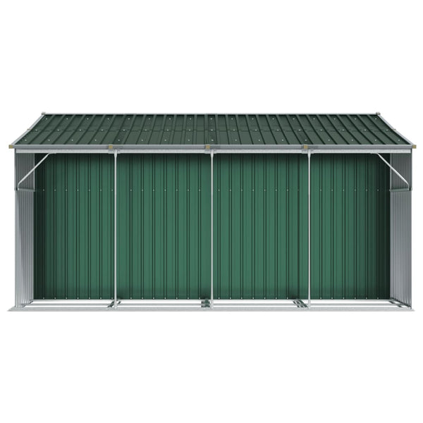 Gerätehaus Grün 277x365 cm Verzinkter Stahl
