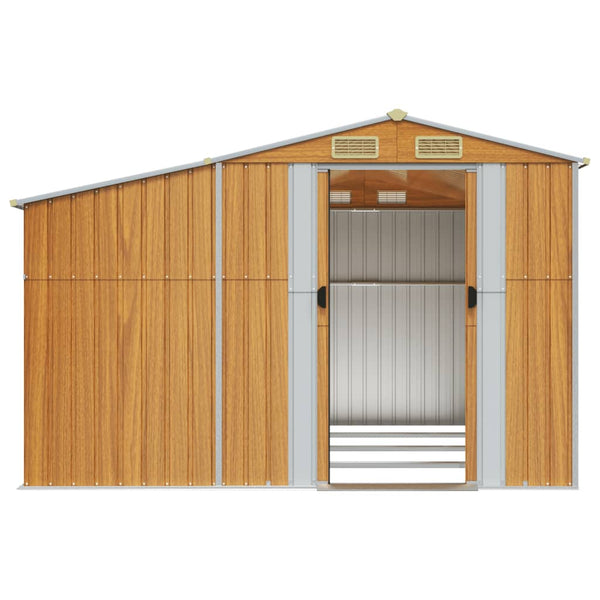 Gerätehaus Hellbraun, Verzinkter Stahl, 277x365,5 cm