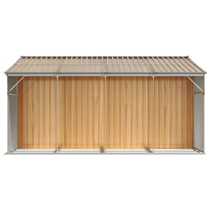 Gerätehaus Hellbraun, Verzinkter Stahl, 277x365,5 cm