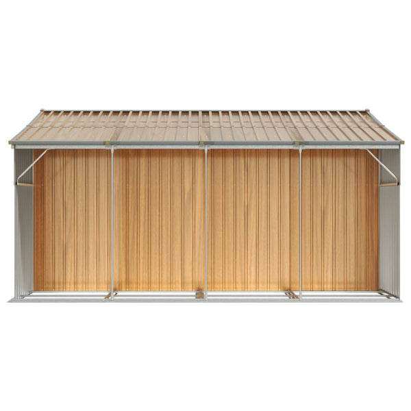 Gerätehaus Hellbraun, Verzinkter Stahl, 277x365,5 cm
