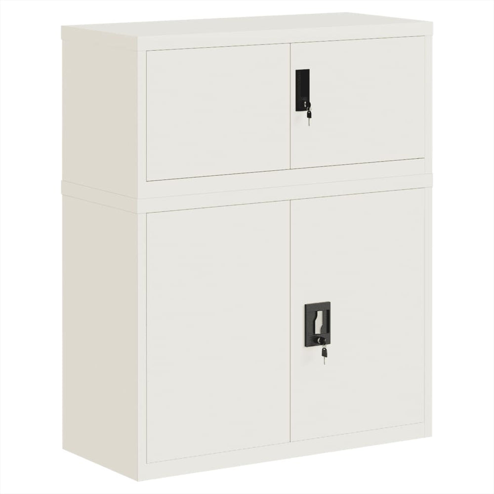 Aktenschrank Weiß Stahl 90x40x110 cm