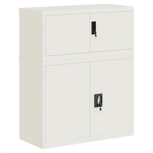 Aktenschrank Weiß Stahl 90x40x110 cm